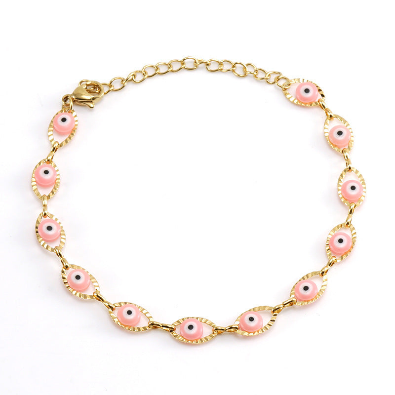 Personality Turkish Devil's Eye Electroplated Stainless Bracelet