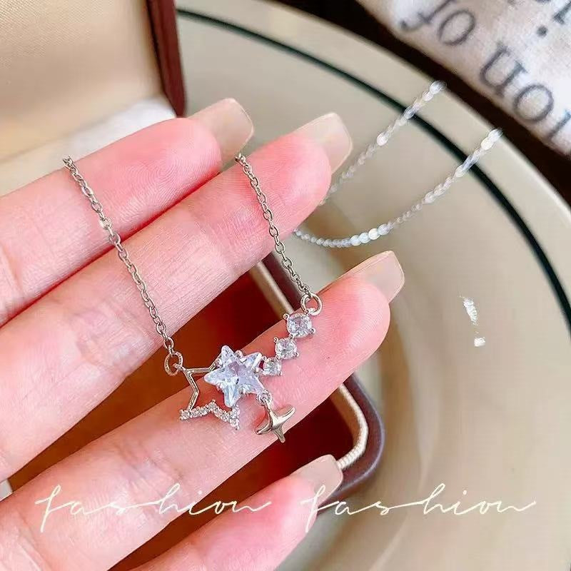 Super Shiny Full Zircon Starry Light Luxury Necklace