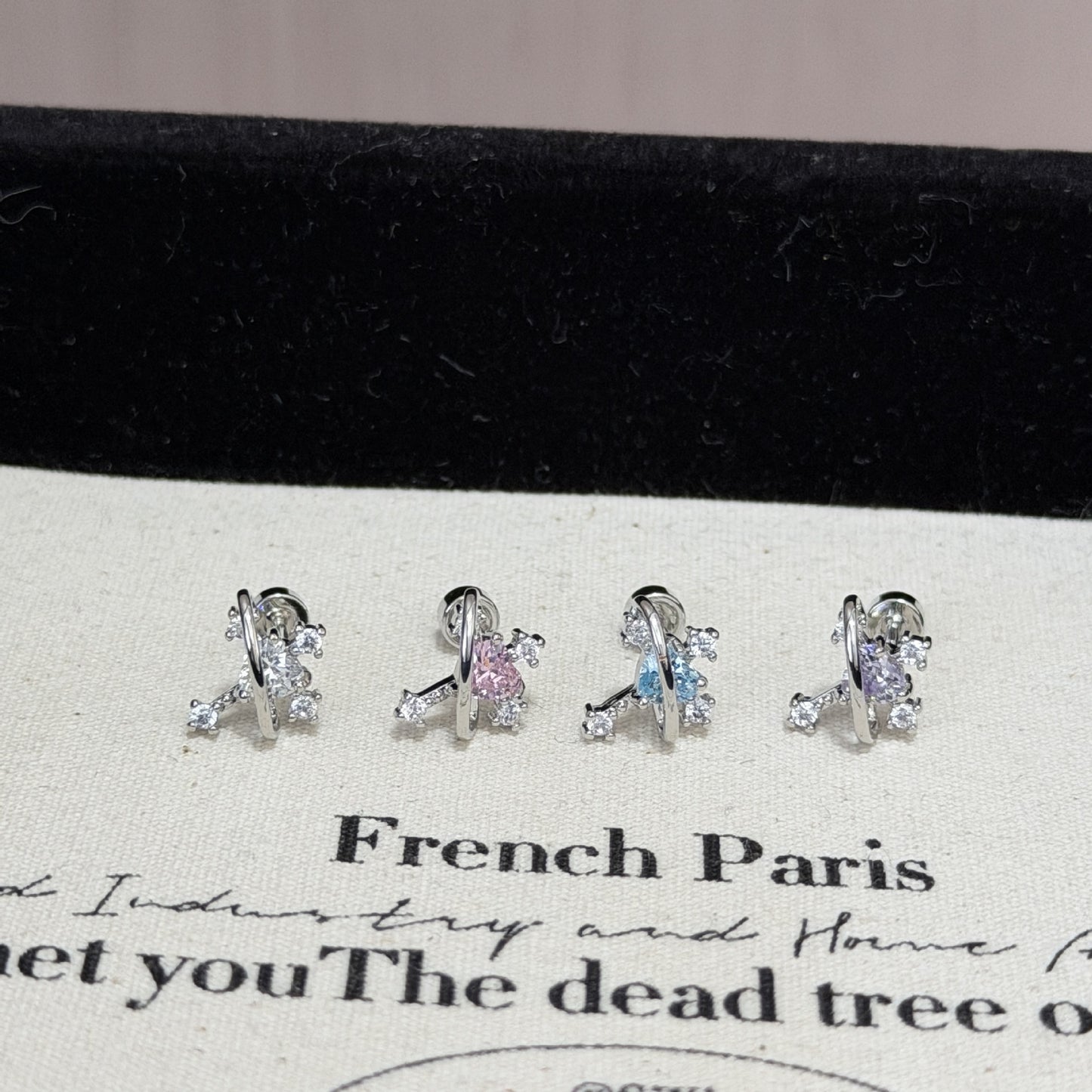 Round Cross Love Personalized Zircon Flat Stud Earrings