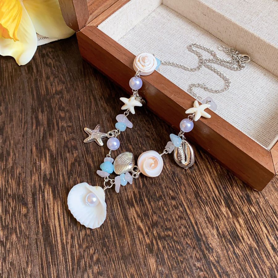 Shell Conch Beaded Fresh Stylish Good-looking Sweet Personality Gentle Clavicle Necklace
