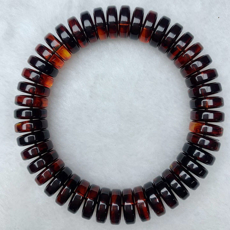 Blue Amber Bead Water Purification High Quality Blood Silk Three-color Bracelet