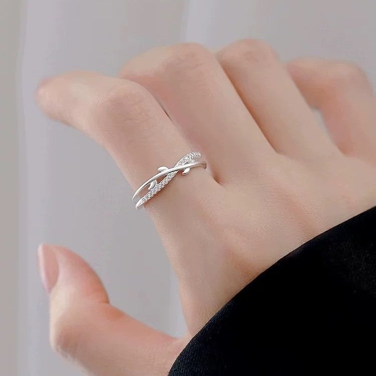 Women's Branch Buds Sterling Sier Design Simple Fashion Rings