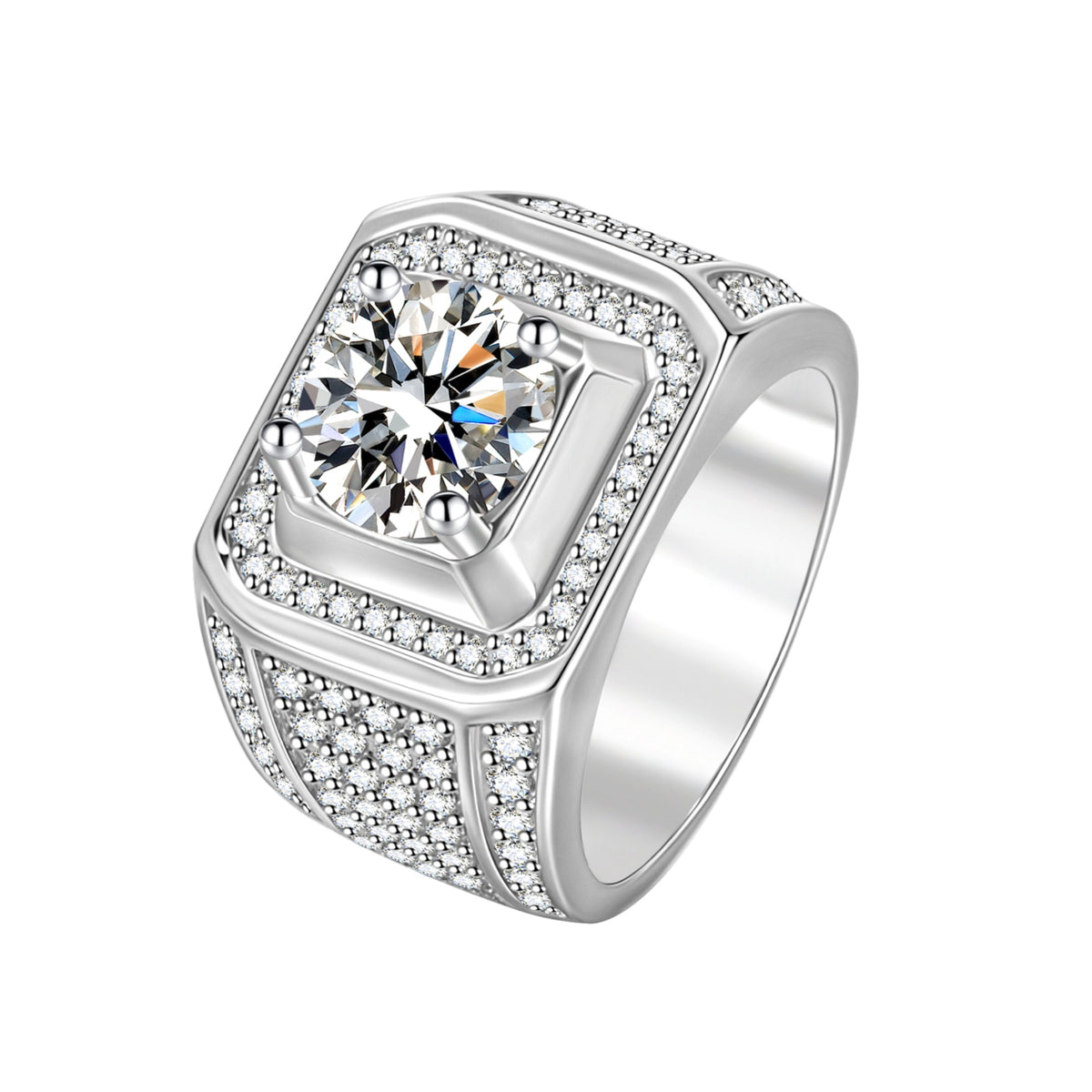 Stone Full Diamond Fashion Domineering Man's Ring