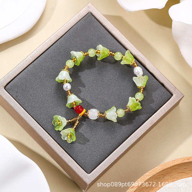 Hot Flower Glaze Female Design Glazed Cultural Creative Hand Scenic Bracelet