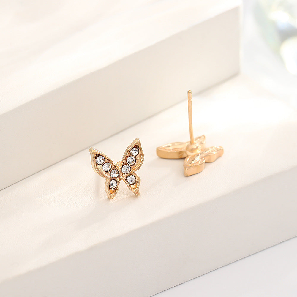 Comfortable Diamond Butterfly French Alloy Popular Rings