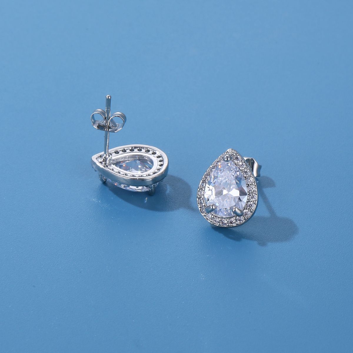 Men's Classic Large Drop Zircon Hip Hop For Stud Earrings