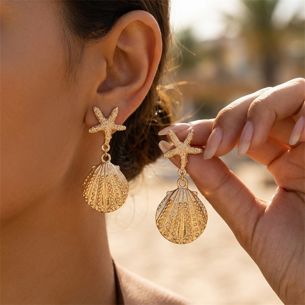 Series Starfish Shell Female Niche High Sense Earrings
