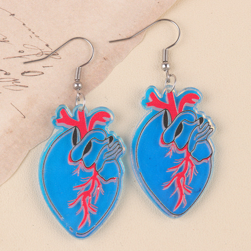 Cat Skull Heart Acrylic Personalized Eardrops Earrings