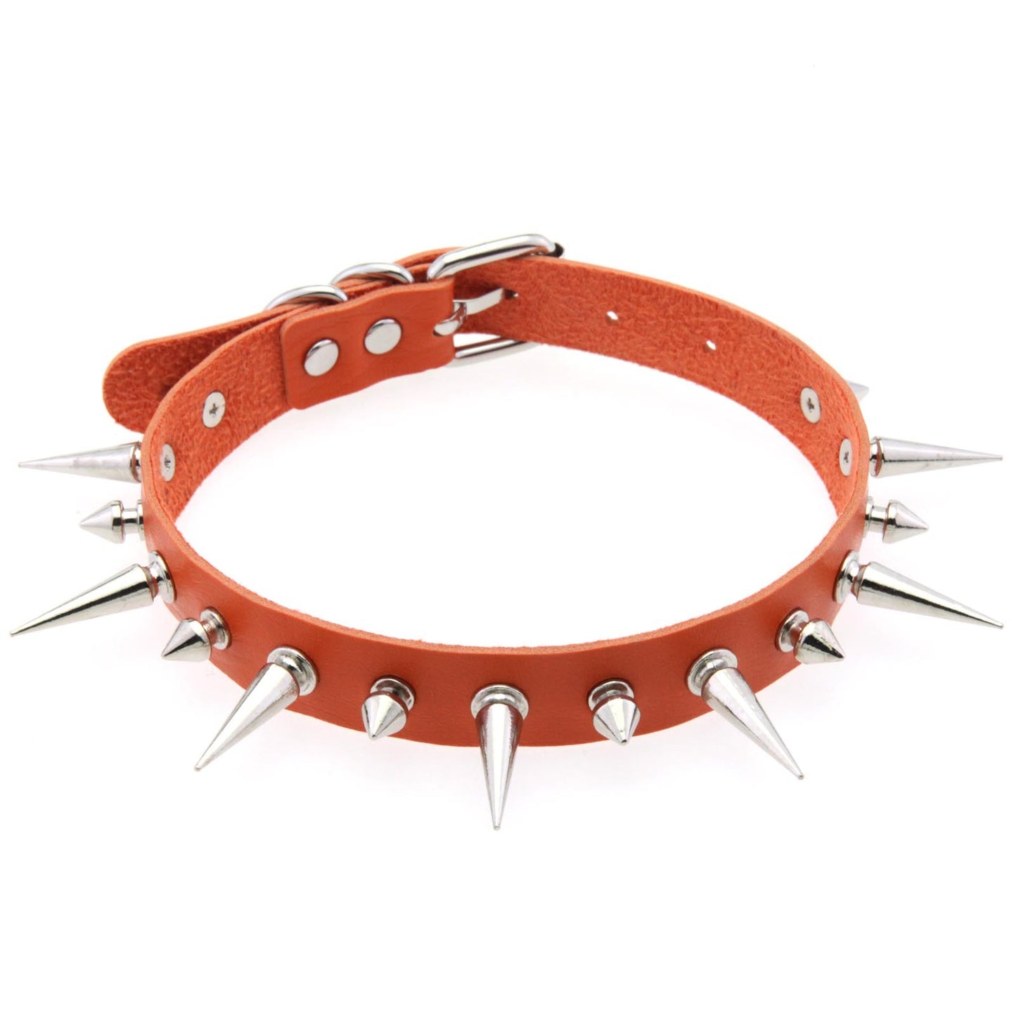 Style Punk Leather Nail Neckband Clavicle Necklaces