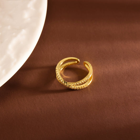 High-grade Niche Real Gold Plated Copper Little Finger Rings