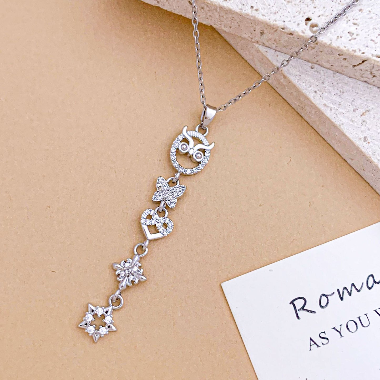 Combination Design Titanium Steel Niche Temperament Korean Style Clavicle Necklaces