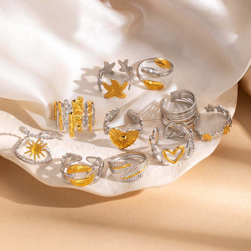 Open Personality Special Interest Light Luxury Retro Style High-grade Decorative Rings
