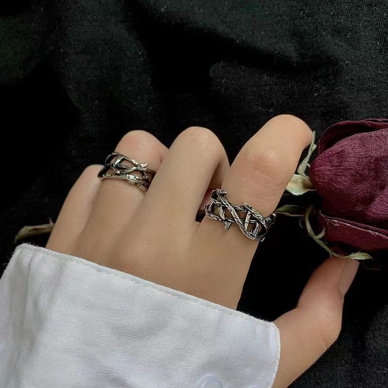 Women's & Men's Cold Wind Vine Thorn Trendy Ornament Hip Hop Cool Rings