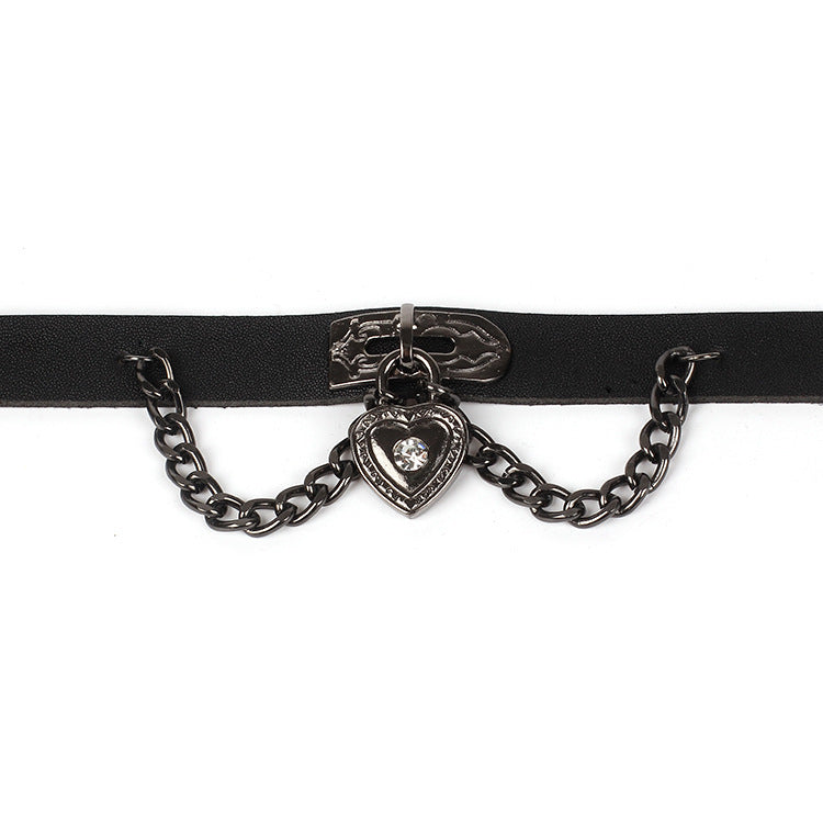 Dark Punk Love Leather Necklet Neckband Style Item Collar