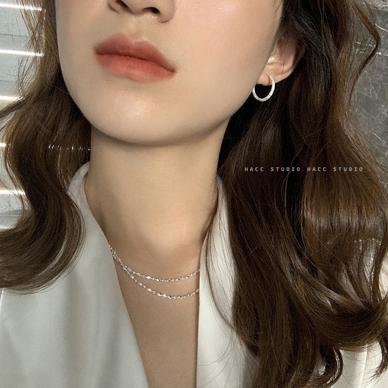 Simple Flash Sand Summer Female Trendy Earrings