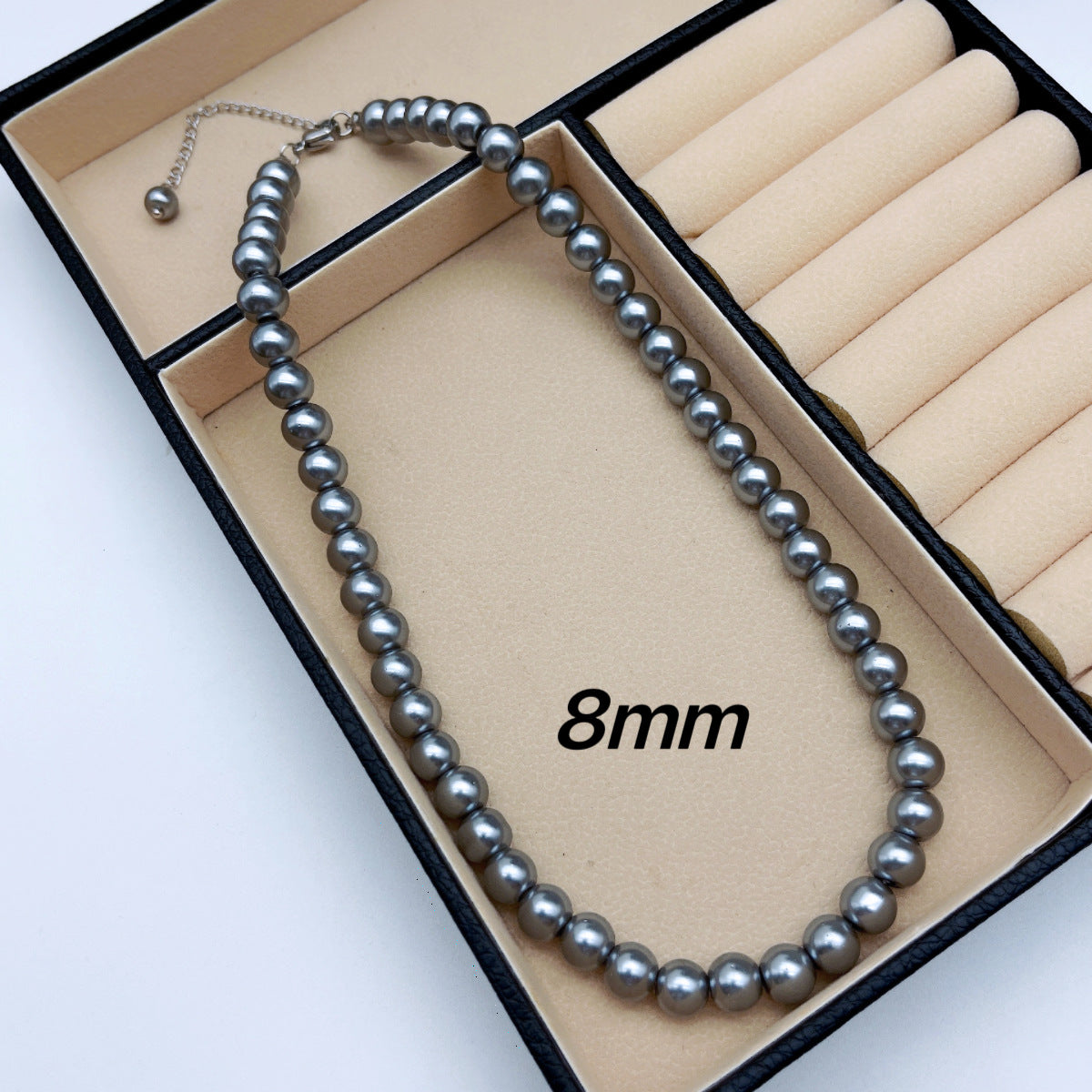 Pearl Female Sier Gray Stacked Retro Cold Necklaces