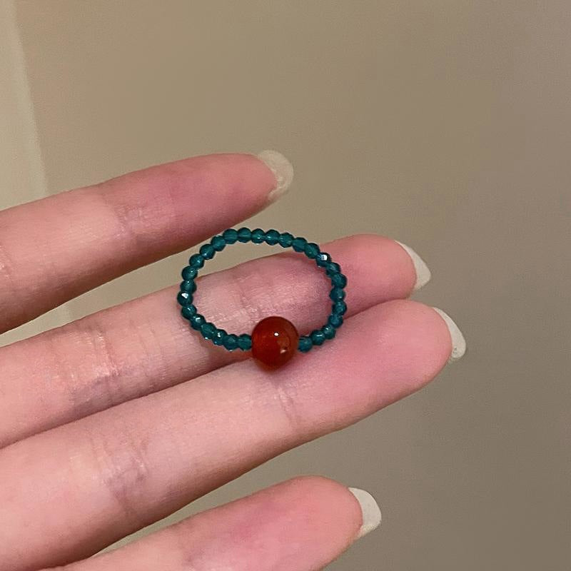 Starfish Beaded Female Summer Fashion Personality Girlfriends Index Finger Design Rings