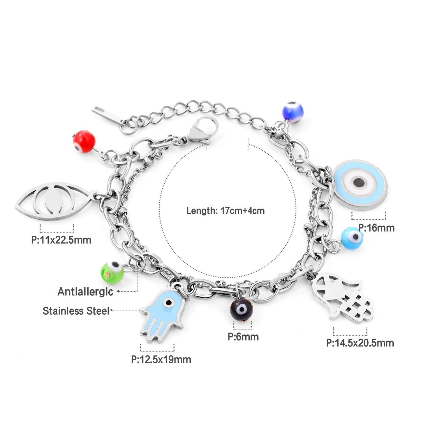 Women's Devil's Eye Niche Fashion Electroplated Metal Hand Bracelets