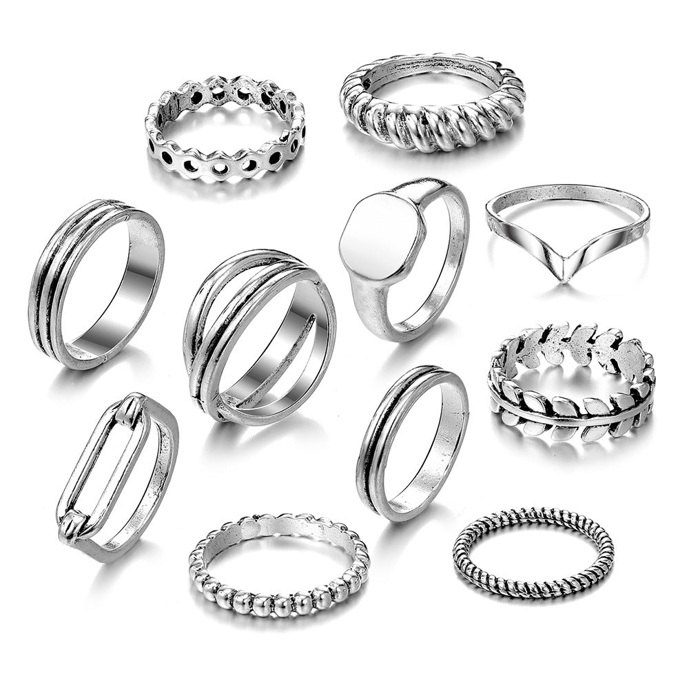 Skull Simulated Snakes Geometric Cross Fashion Retro Style Personality Ring