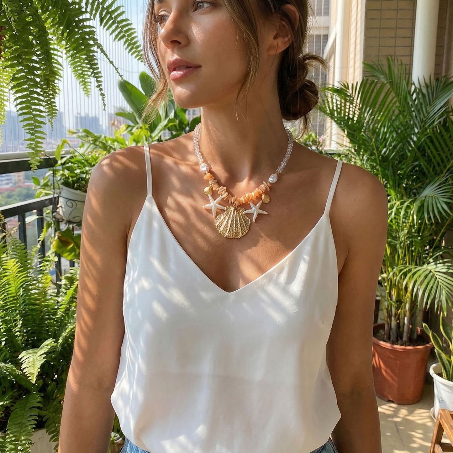 Style Gravel Starfish Shell Female Summer Seaside Fashion Necklaces