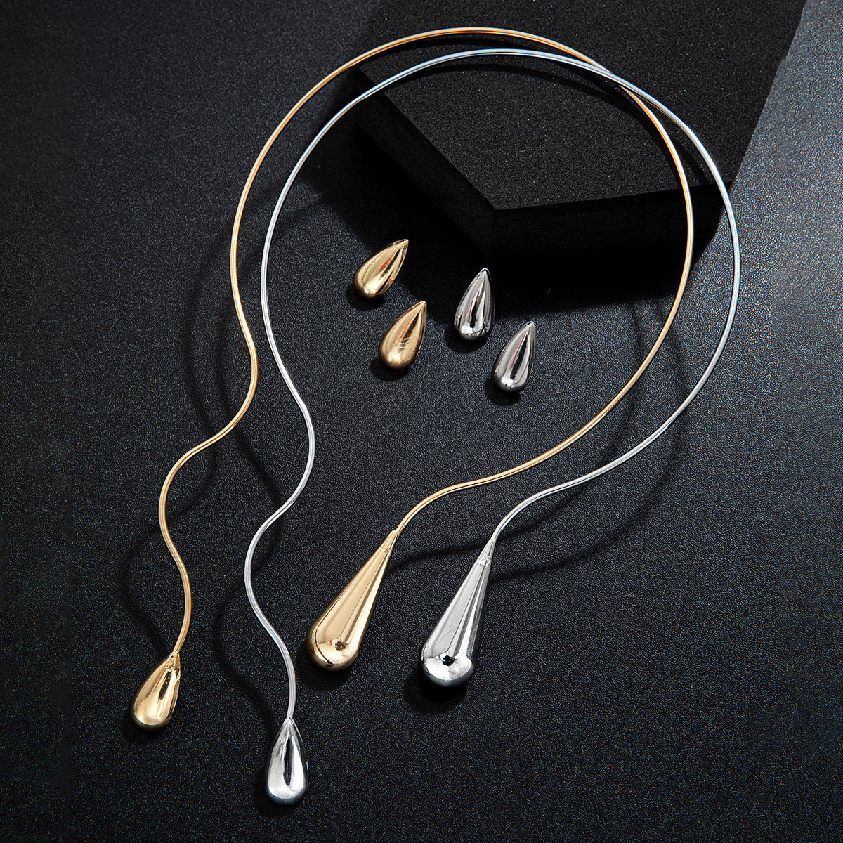 Exaggerated Personalized Minority Water Drop-shaped Irregular Rings