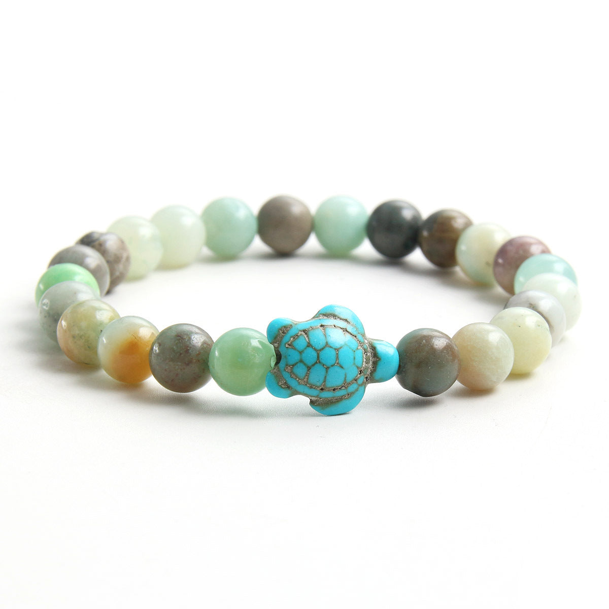 Durable Attractive Natural Stone Turtle Stretch Bracelets