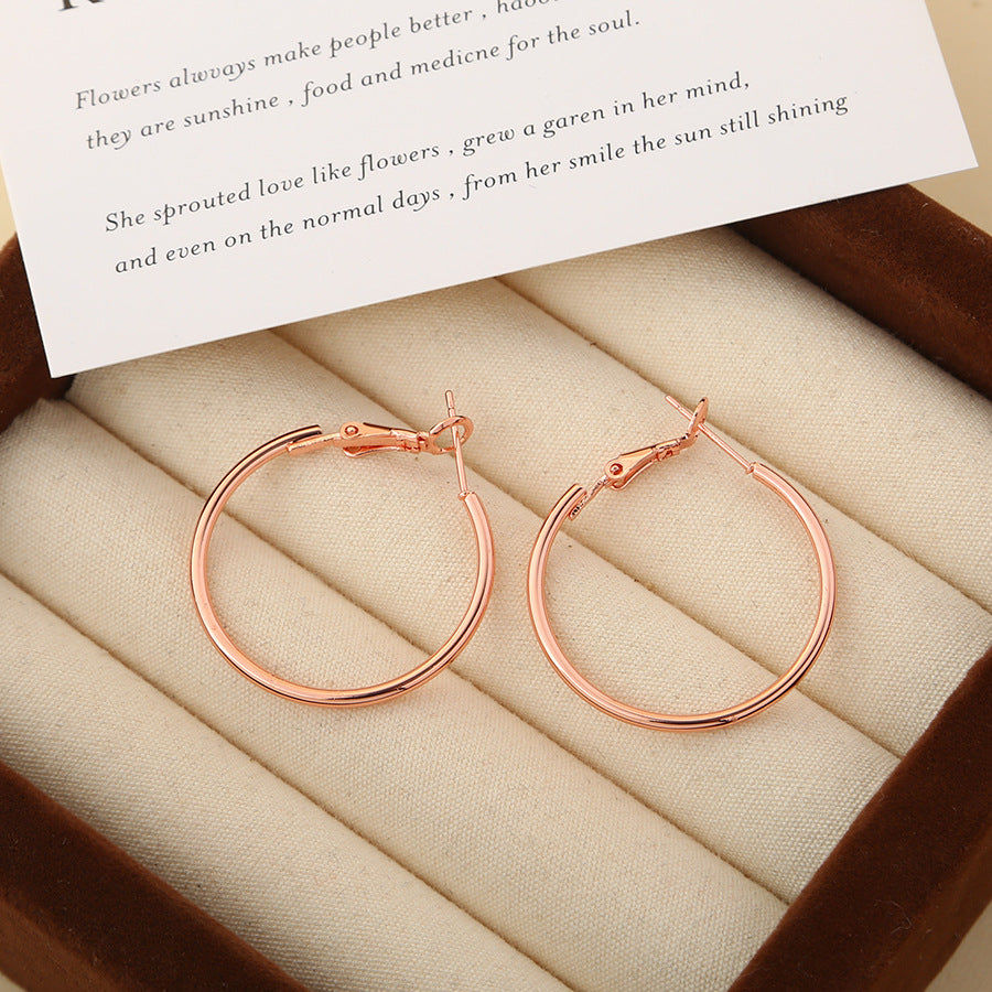 Women's Stainless Steel Round Jeans Button Spring Big Earrings