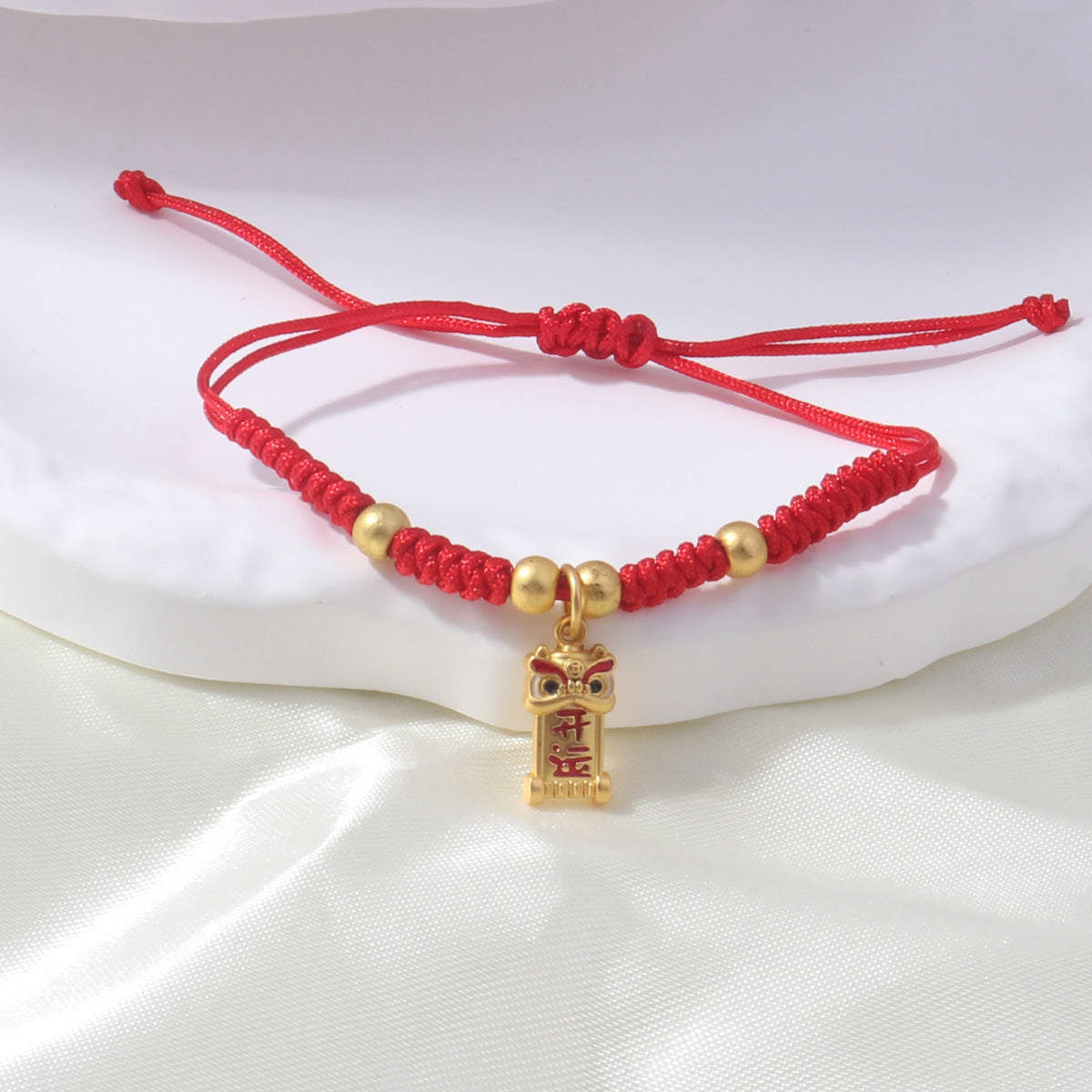 Braided Red Rope Auspicious Language Butterfly Fortune Cat Safe Joy Bracelets