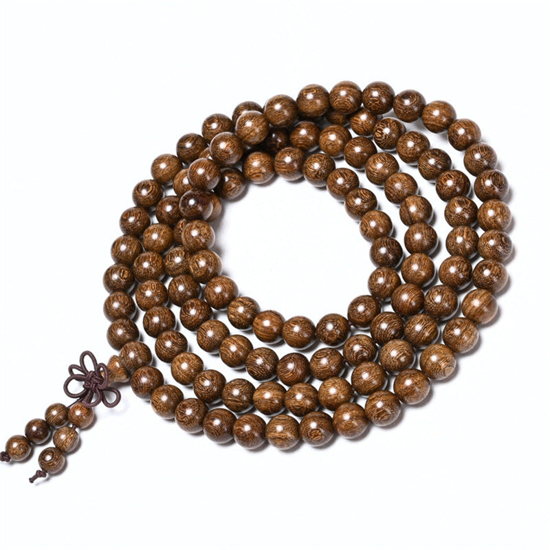 Women's & Men's Golden Sandalwood Submerged Buddha Beads Stall Bracelets