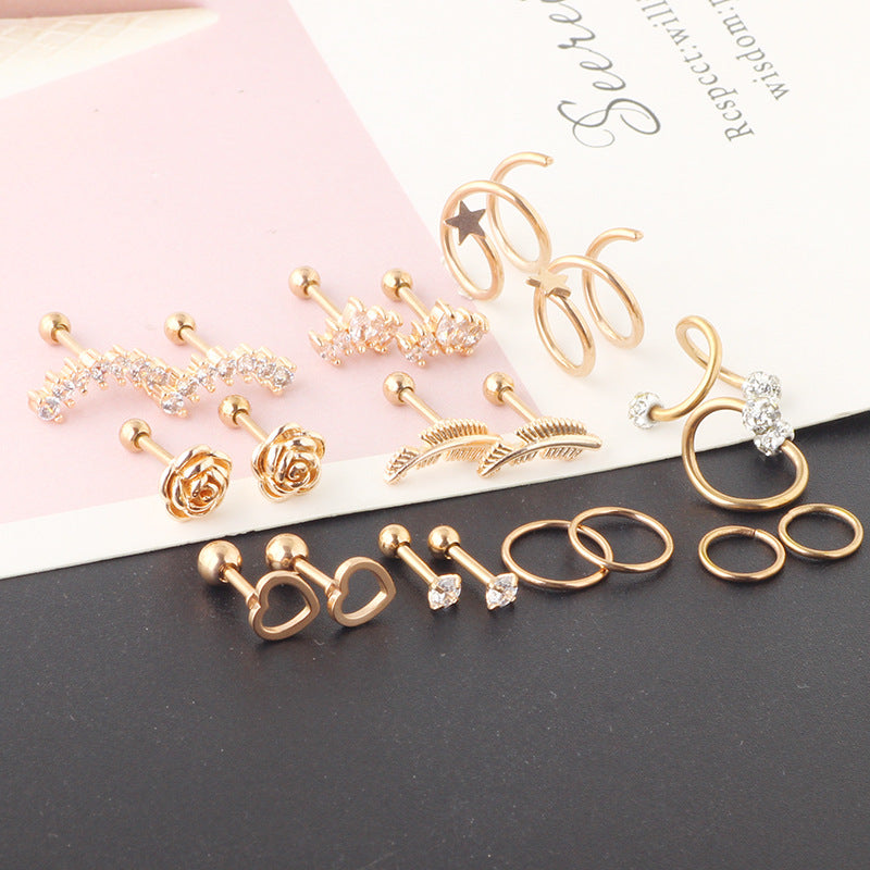 Of Piercing Simple Ear Clip Nail Suit Rings