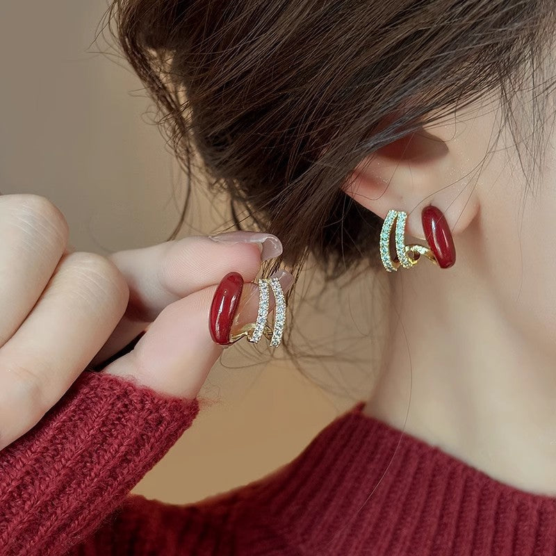 Pattern Love Artificial Pearl Festive High-grade Earrings