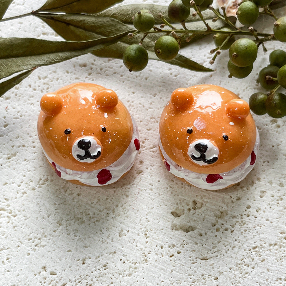 Toy Panda Hamburger Cat Head Pizza Resin Jewelry Accessories