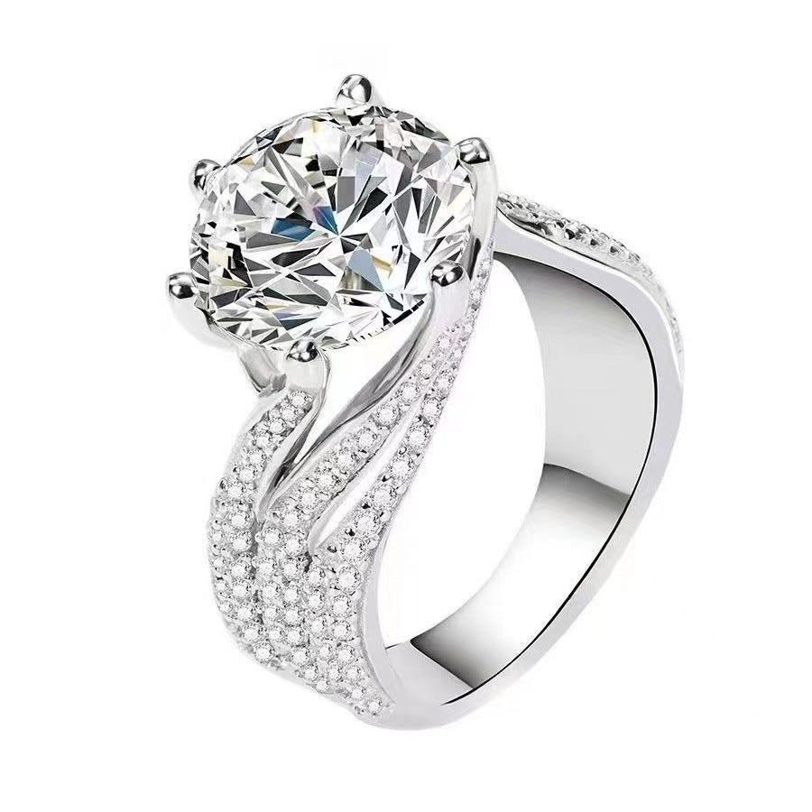 Broadcast Fashion Luxury Female Eight Hearts Arrows Ring