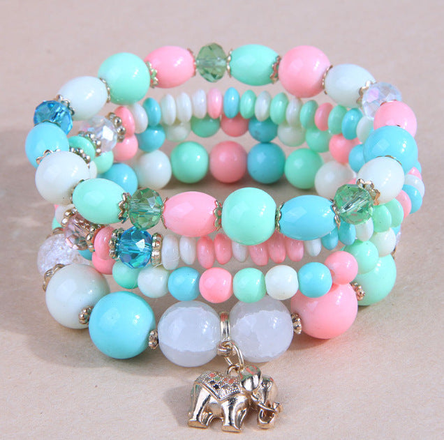 Fashionable Bohemian Elephant Simple Mix Match Metal Bracelet