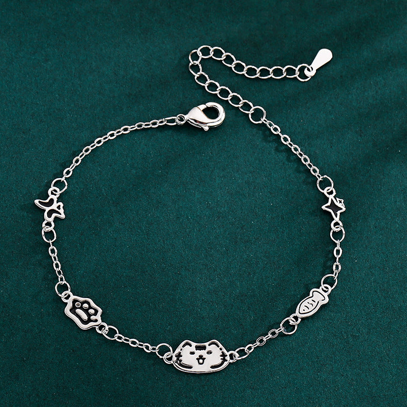 Women's & Men's Morning Glory Dogs Cats Diary For Couple Design High Sense Bracelet