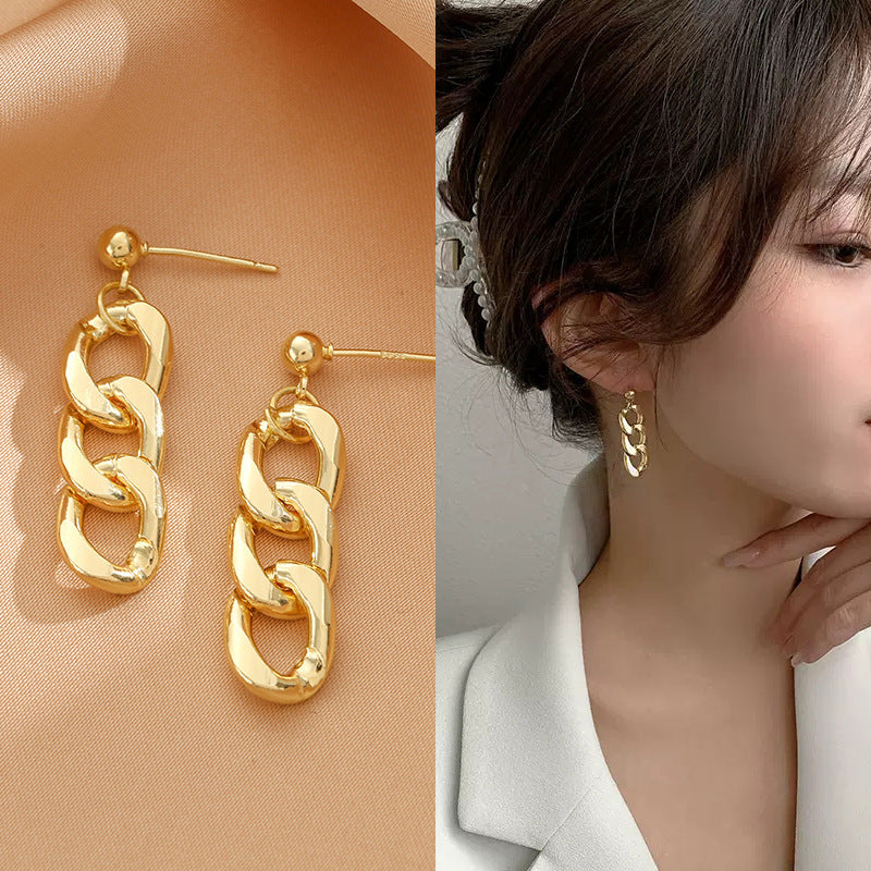 Women's Sier Needle Korean Simple Niche Temperament Earrings