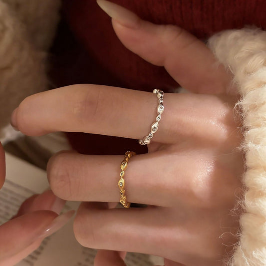 Women's Korean Brushed Irregular Water Drop Fashion Rings
