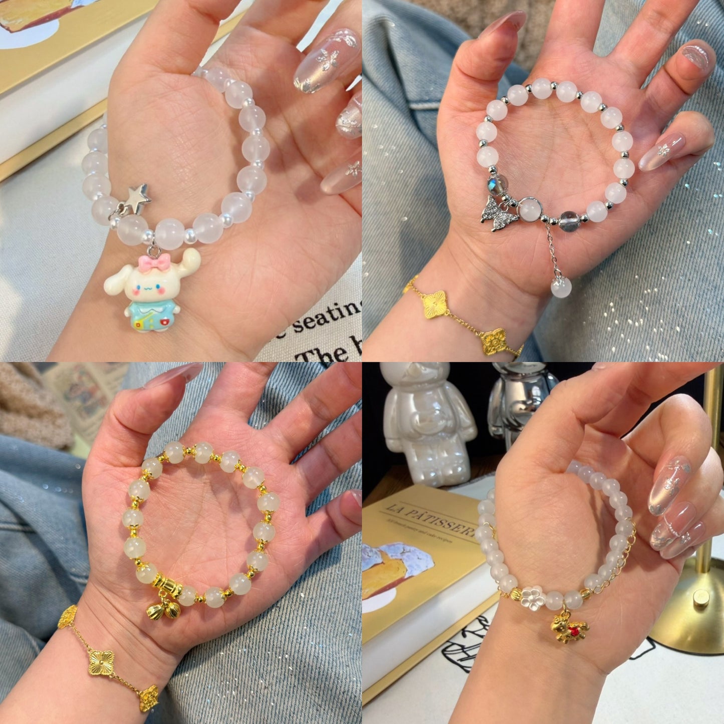 Women's Aquamarine Heart High-grade Ocean Valentine's Day Bracelets