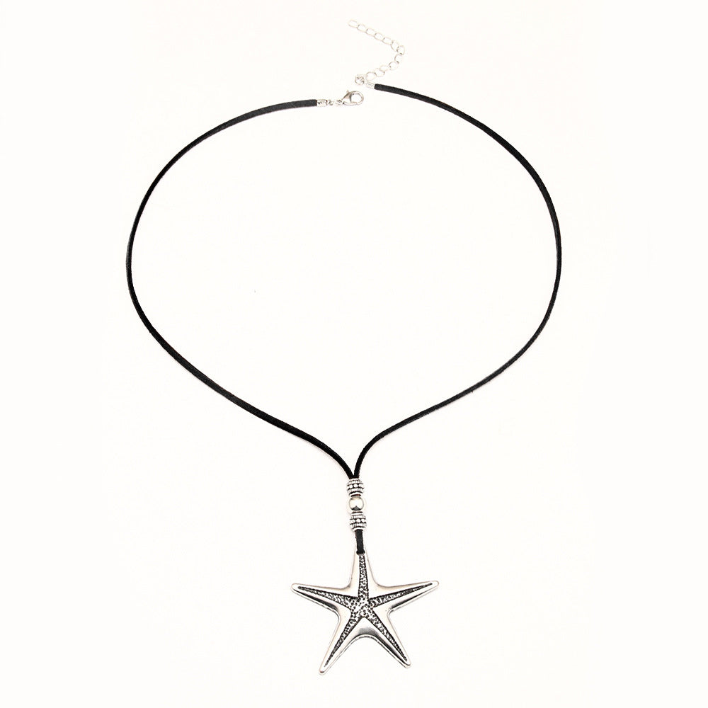 Global Starfish Alloy Personality Retro Metal Necklaces