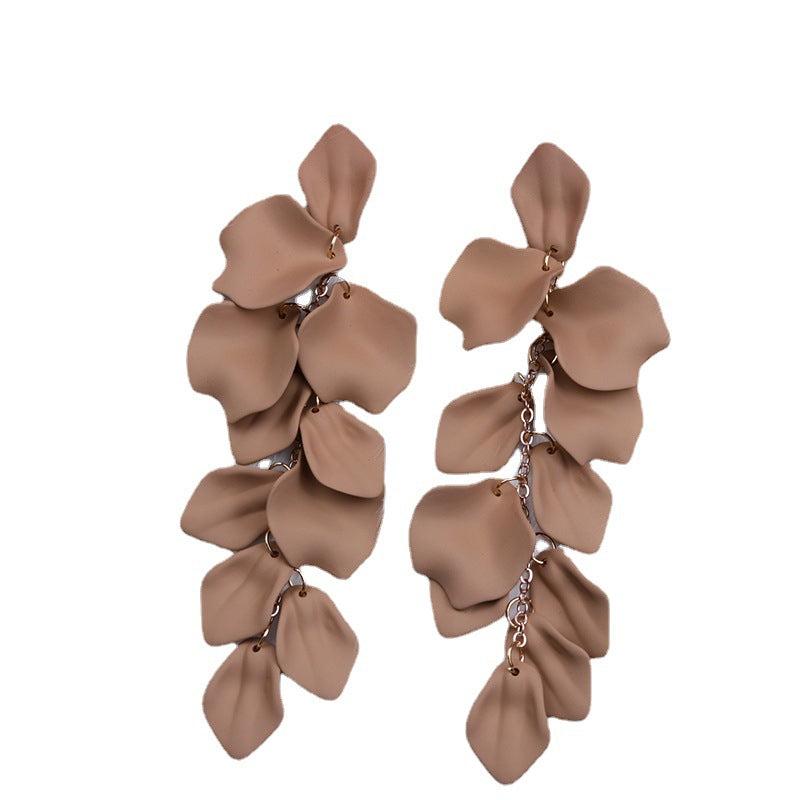 Women's Fashion Personality Tassel Petals Candy Color Design Earrings