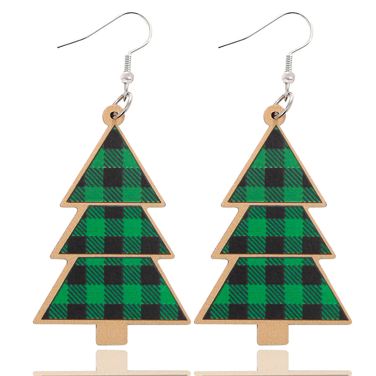 Christmas Tree Holiday Wood Piece Wooden Earrings