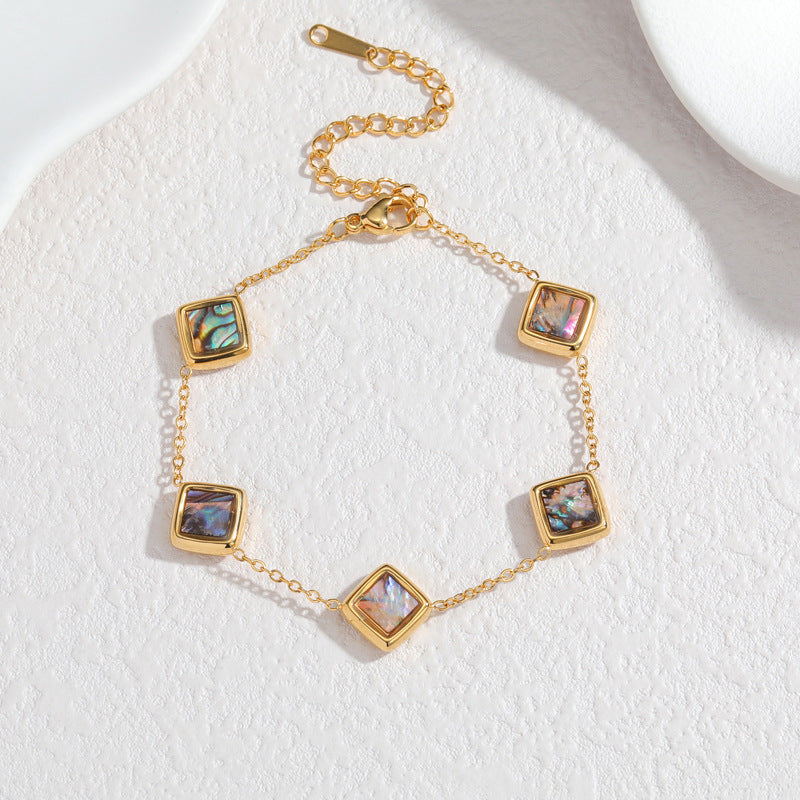 Gold Abalone Shell Water Drop Retro Fashion Bracelet