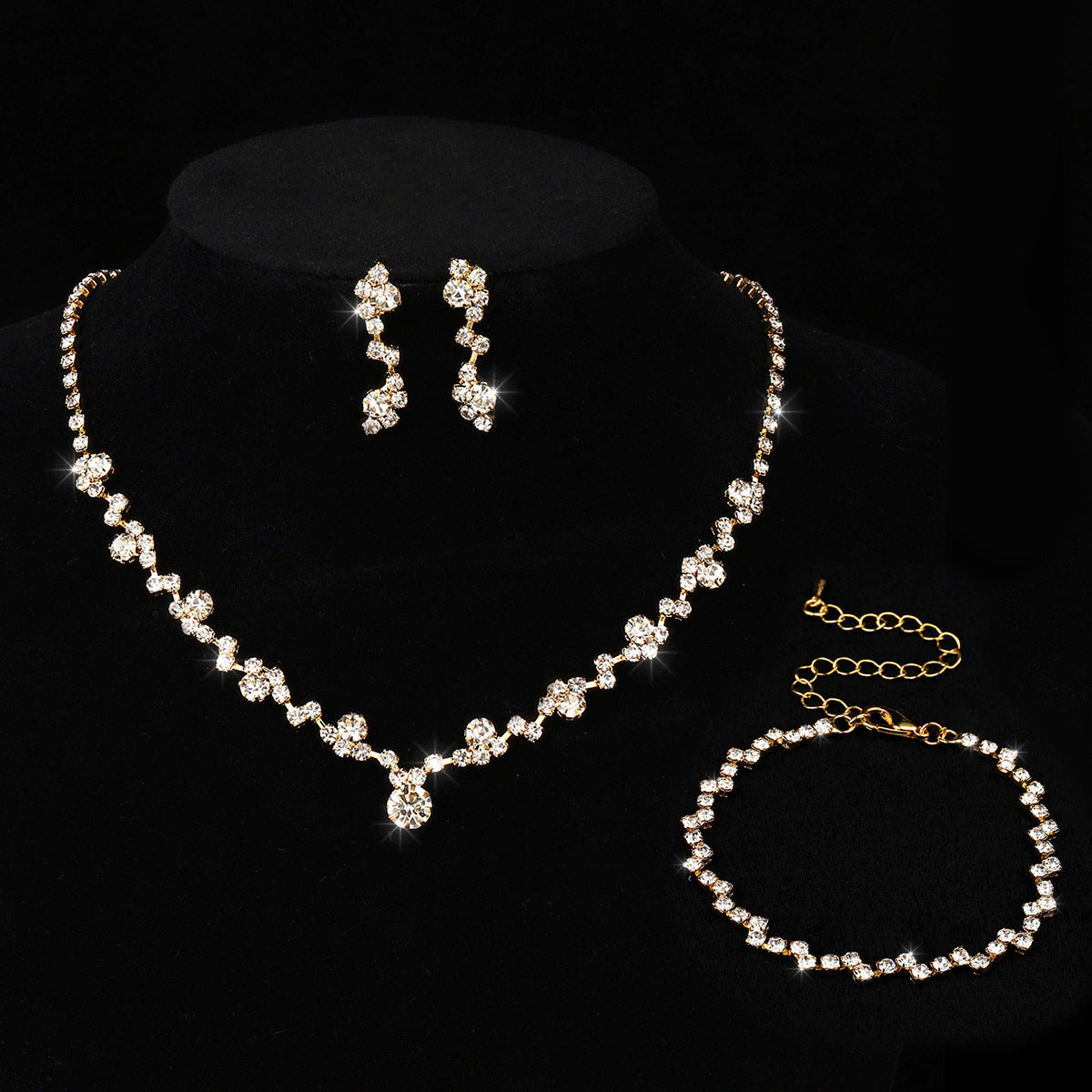 Graceful Comfortable Versatile Women's Bridal Three-piece Jewelry Set