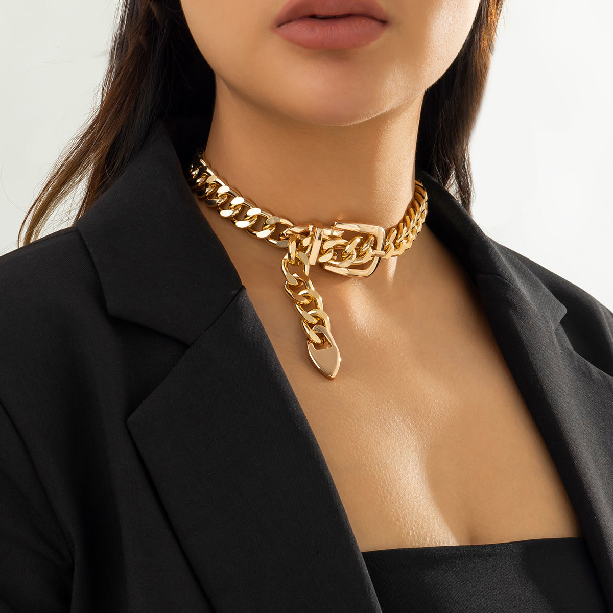 Chain Buckle Clavicle Female Hip Hop Necklaces