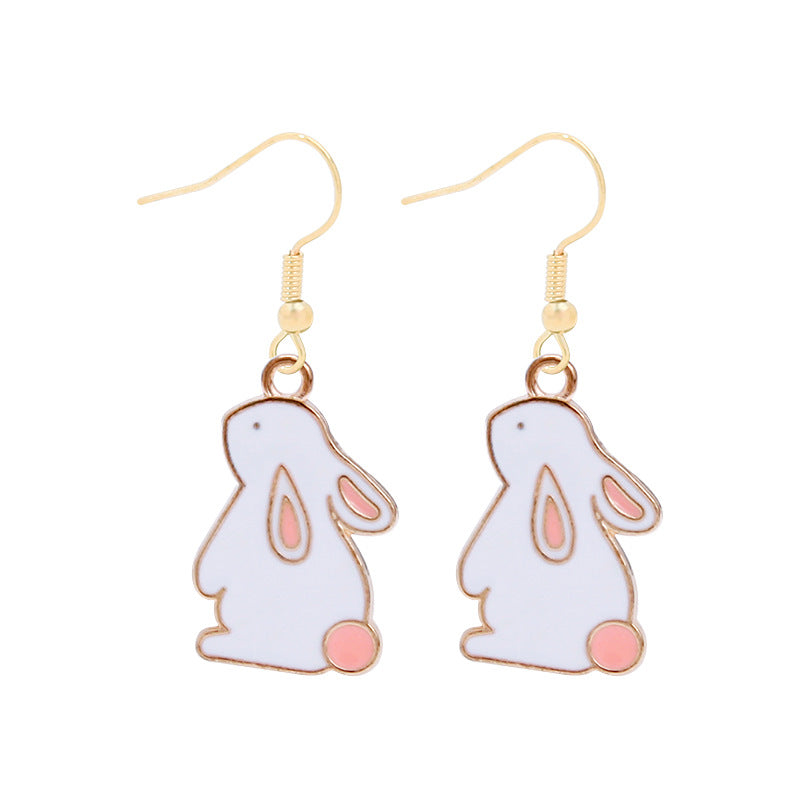 Cartoon Dripping Oil Alloy Rabbit Rejuvenating Earrings