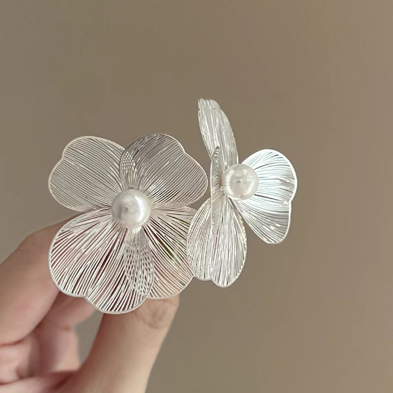 Pearl Flower Tassel Niche Temperament Atmosphere Affordable Earrings