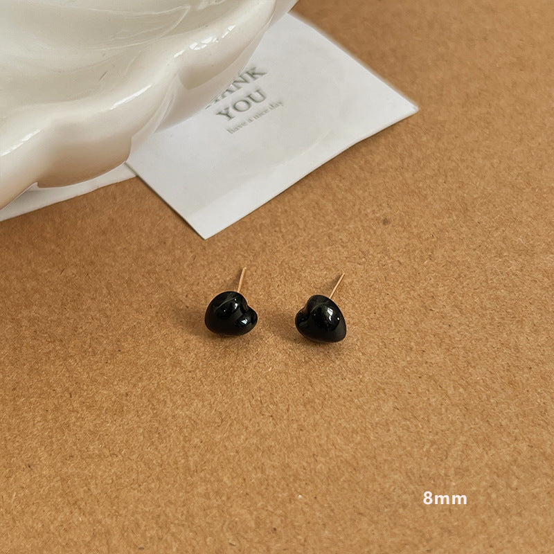 Women's Sier Needle Heart Pearl Fashionable Ear Earrings