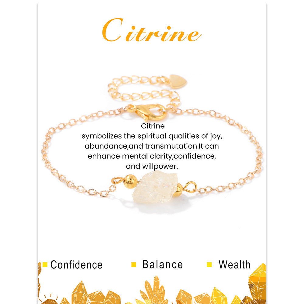 Natural Irregular Rough Stone Beads Chain Bridesmaid Proposal Bracelet