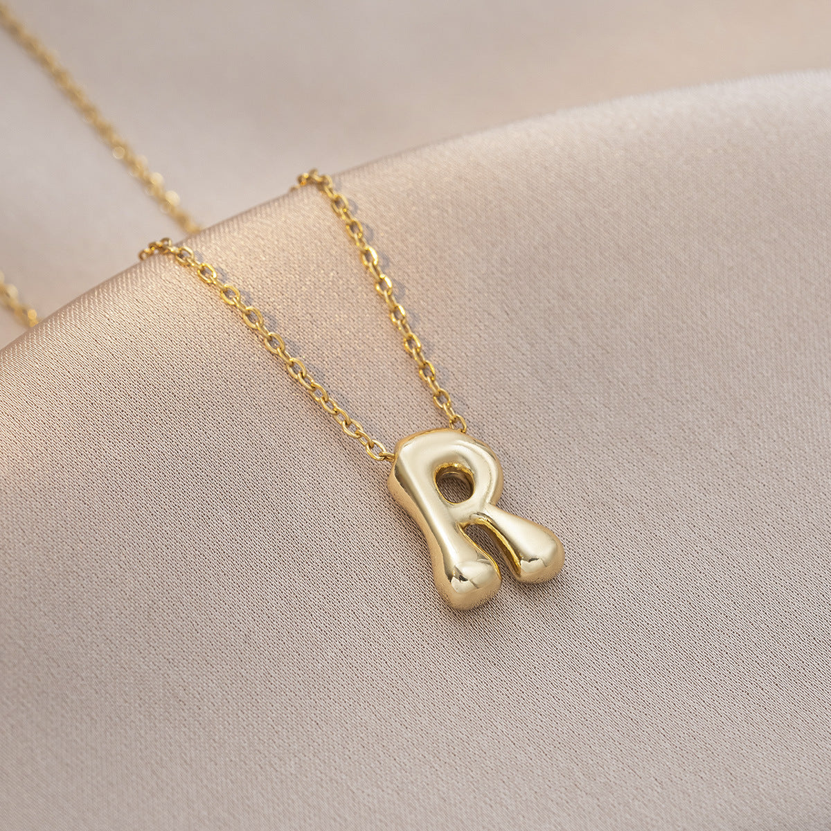 Female Glossy Balloon Bubble Cute Chubby English Letters Temperament Clavicle Necklace