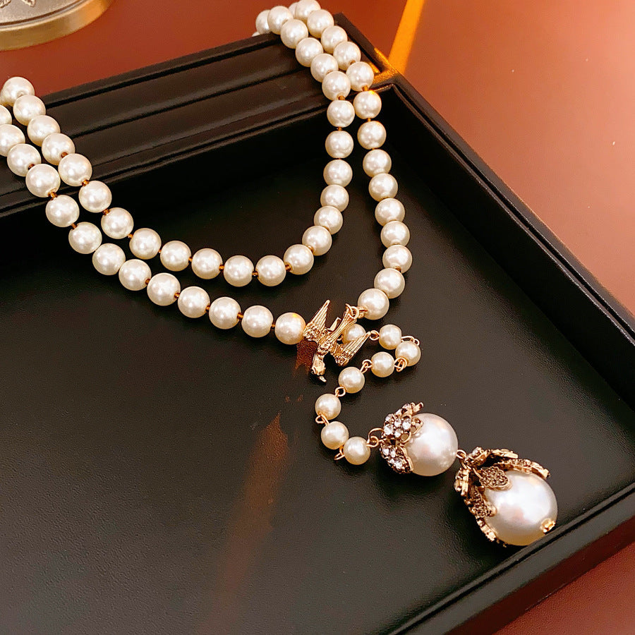 Women's Dripping Oval Tassel Exaggerated Personalized Sweater Chain Jewelry Set